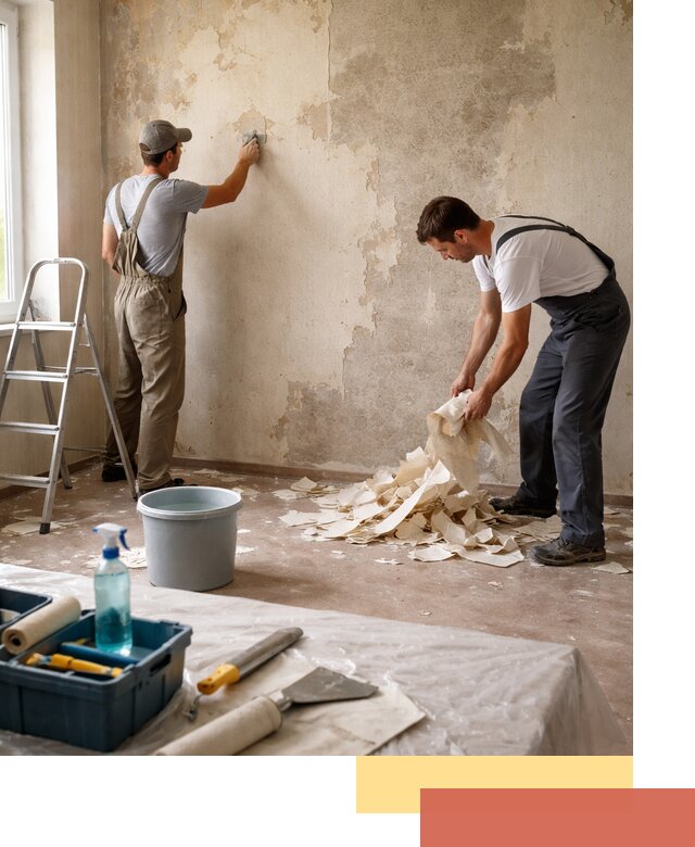 Снятие старых обоев в таре быстро и качественно