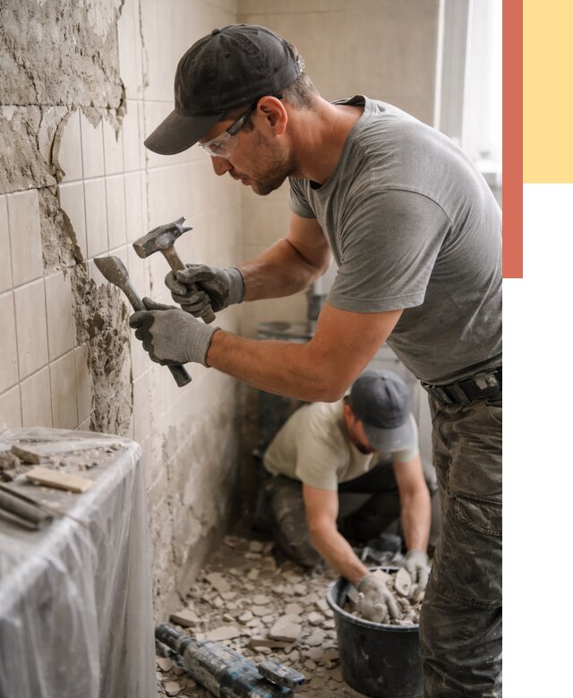 Демонтаж плитки со стен в таре от 874 руб. — быстро и недорого | ОТДЕЛОЧНИК-Тар