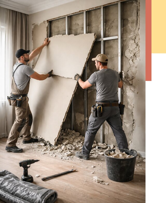 Демонтаж гипсокартона со стен в таре от 360 руб. — услуги демонтажа | ОТДЕЛОЧНИК-Тар