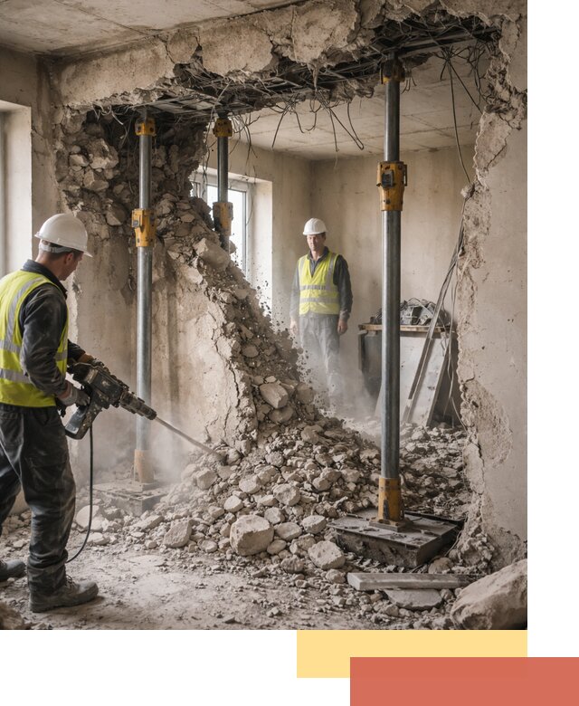 Снос несущих стен в таре с гарантией безопасности и качества