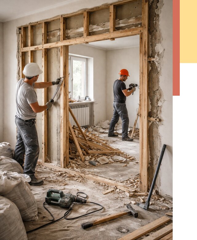 Демонтаж деревянных перегородок в таре от 3292 руб. — быстро и недорого | ОТДЕЛОЧНИК-Тар