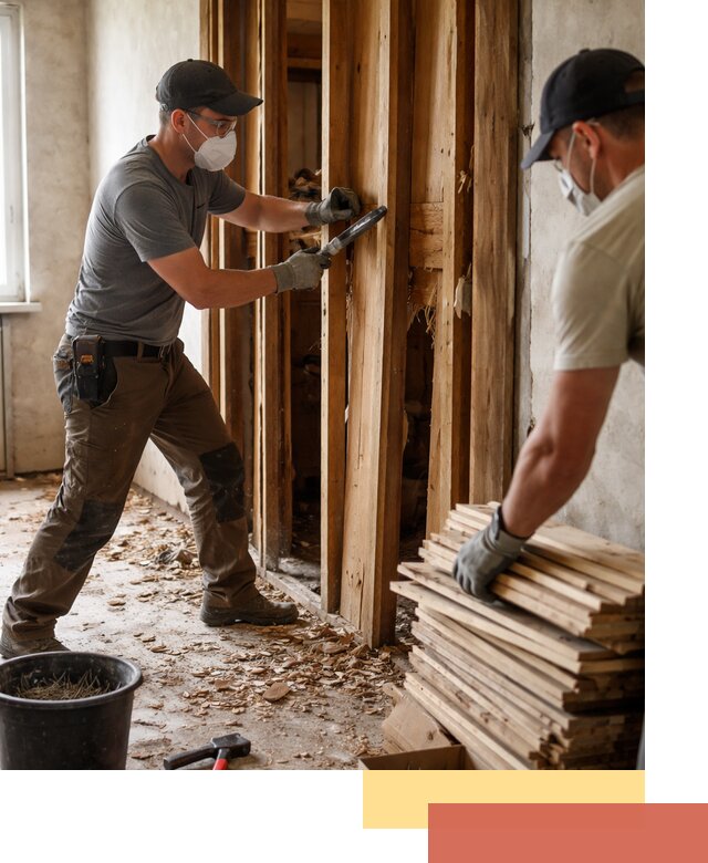 Демонтаж деревянных перегородок в таре быстро и аккуратно