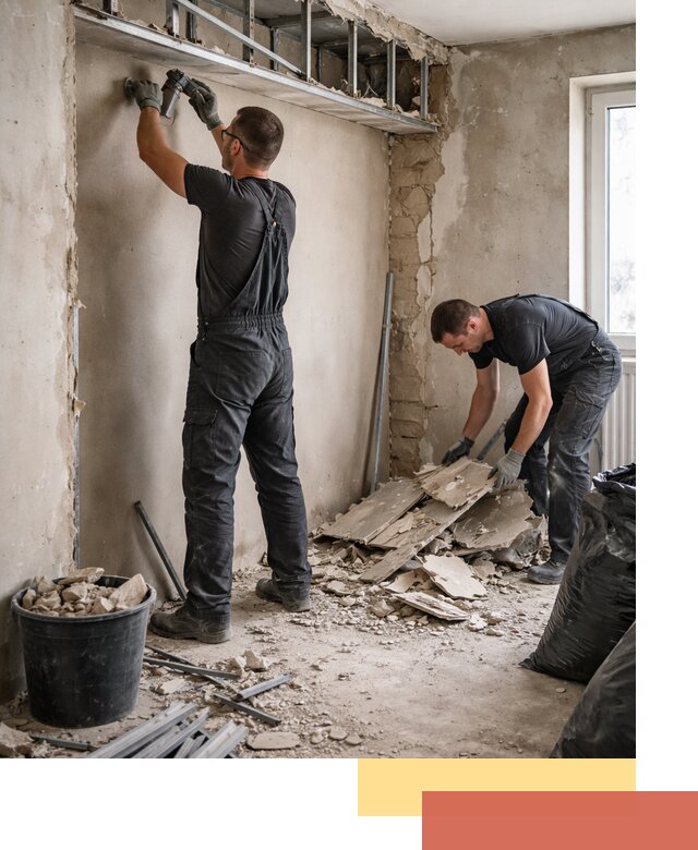 Демонтаж короба из гипсокартона в таре быстро и аккуратно