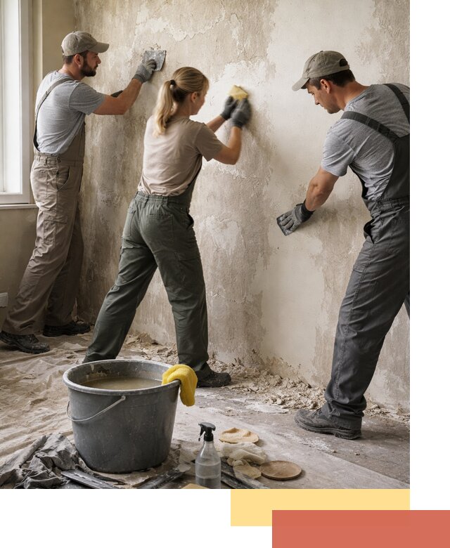 Очистка стен от клея и грунтовки в таре качественно и быстро