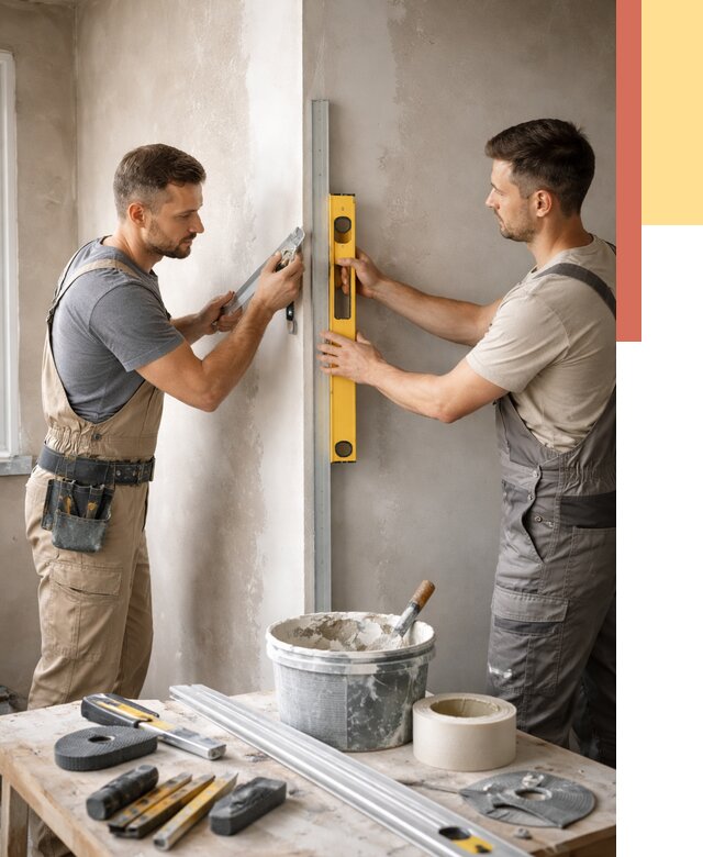 Выведение углов стен в таре от 1903 руб. быстро и недорого | ОТДЕЛОЧНИК-Тар