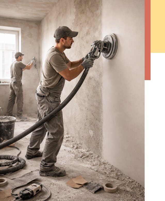 Шлифовка стен в таре от 1235 руб/м2 — быстро и недорого | ОТДЕЛОЧНИК-Тар