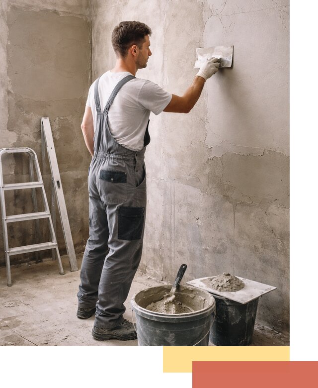 Штукатурка стен в ванной под ключ в таре