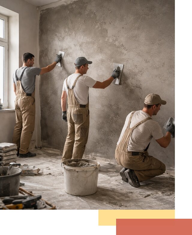 Декоративная штукатурка под бетон в таре для стен и потолков