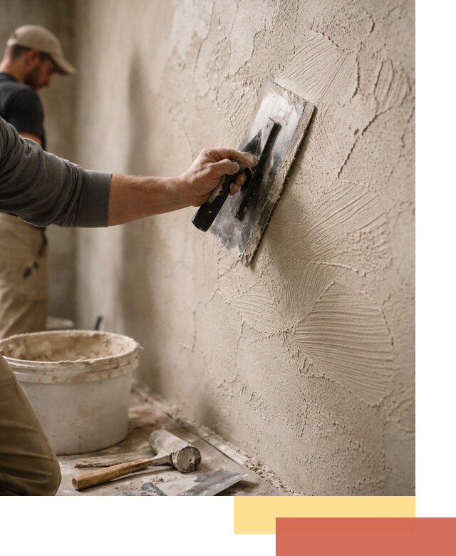 Фактурная штукатурка стен в таре — монтаж, отделка, реставрация