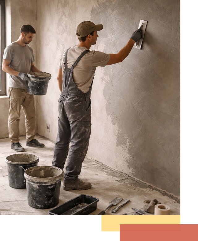 Нанесение микроцемента на стены в таре качественно и быстро