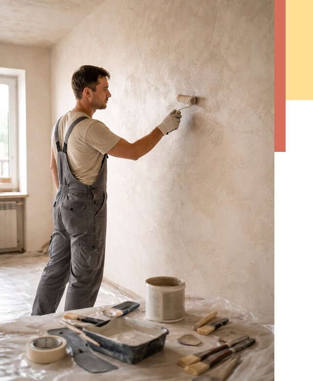 Нанесение лессирующей краски по декоративке в таре от 1800 руб. | ОТДЕЛОЧНИК-Тар