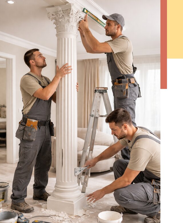 Установка декоративных колонн в таре от 12346 руб. под ключ | ОТДЕЛОЧНИК-Тар