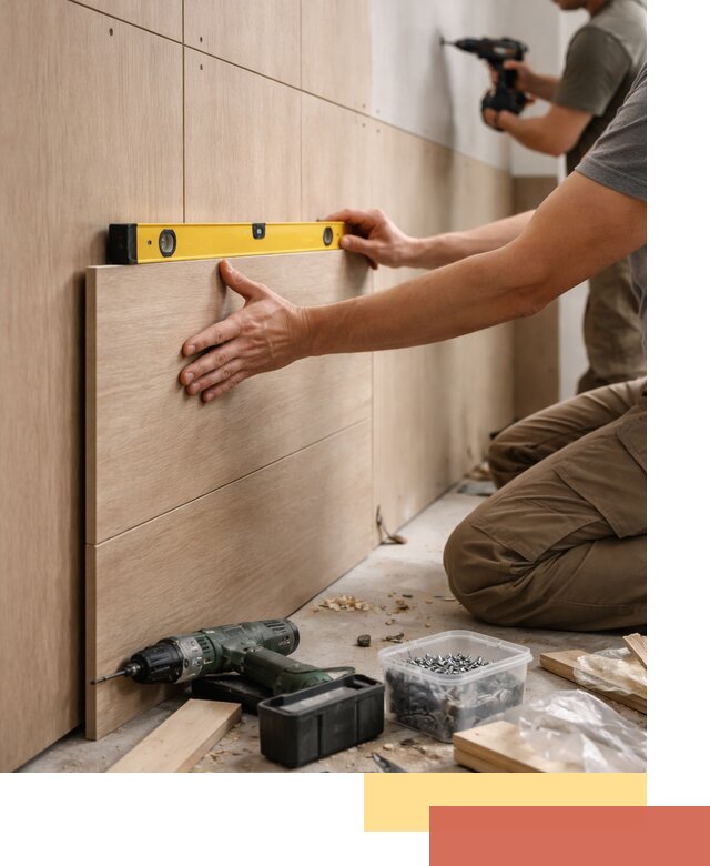 Профессиональный монтаж МДФ панелей на стены в таре