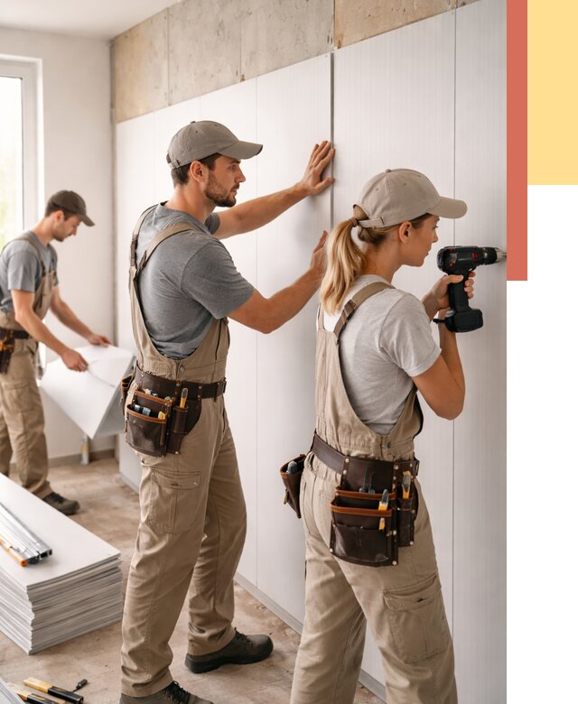 Монтаж ПВХ панелей на стены в таре от 463 руб/м2 — быстро и недорого | ОТДЕЛОЧНИК-Тар