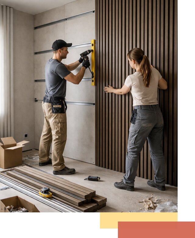 Монтаж реечных панелей на стены в таре