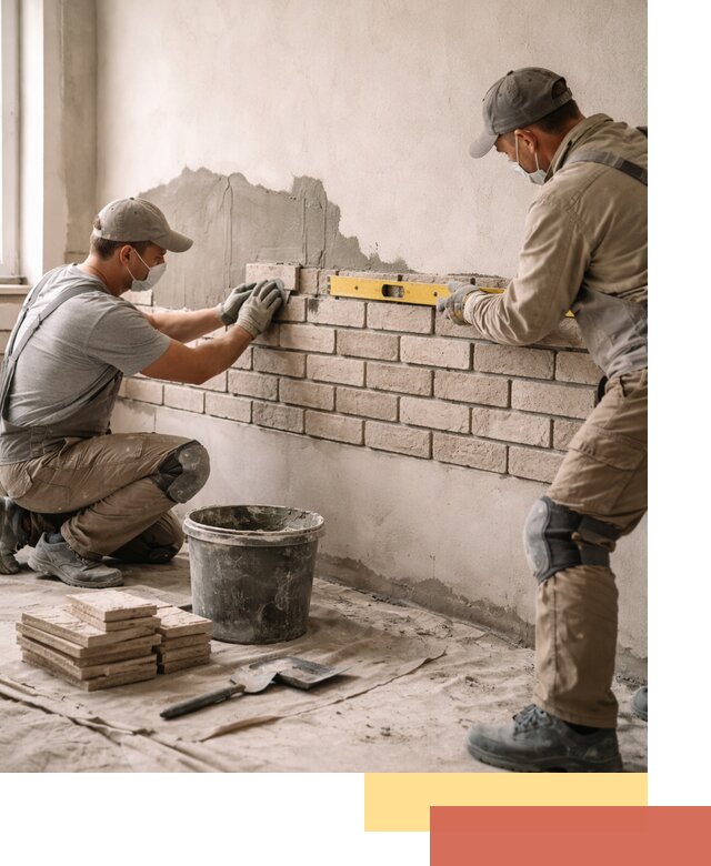 Монтаж декоративного кирпича профессионально в таре