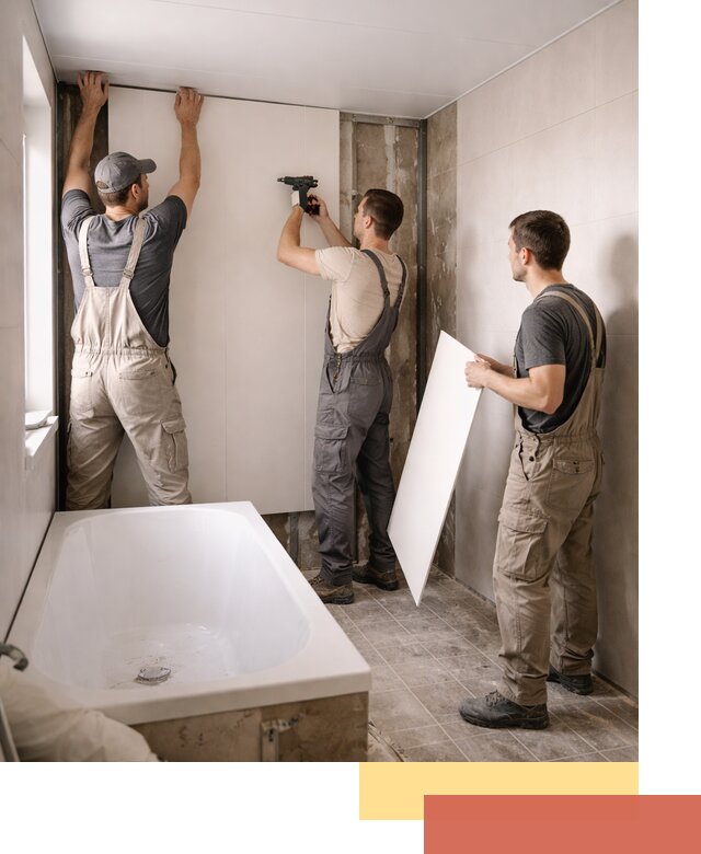 Отделка ванной панели ПВХ профессионально в таре