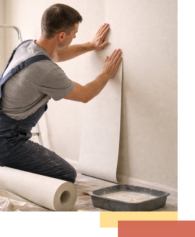 Поклейка флизелиновых обоев в таре качественно и быстро