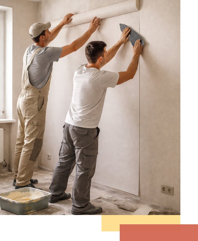 Поклейка виниловых обоев в таре профессионально и качественно