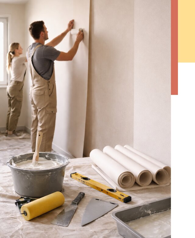 Поклейка бумажных обоев в таре от 5658 руб./м2 — быстро и недорого | ОТДЕЛОЧНИК-Тар