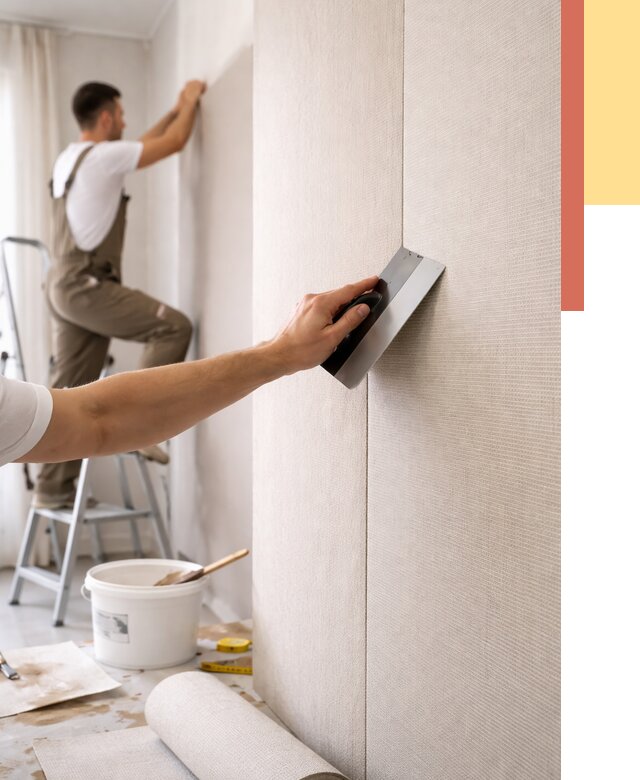 Поклейка текстильных обоев в таре от 4630 руб. под ключ | ОТДЕЛОЧНИК-Тар