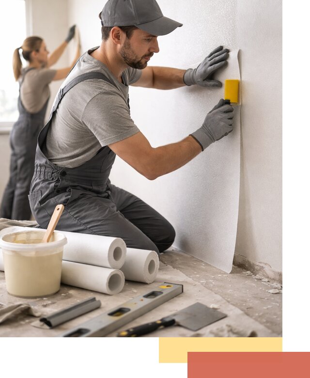 Поклейка стеклообоев профессионально в таре