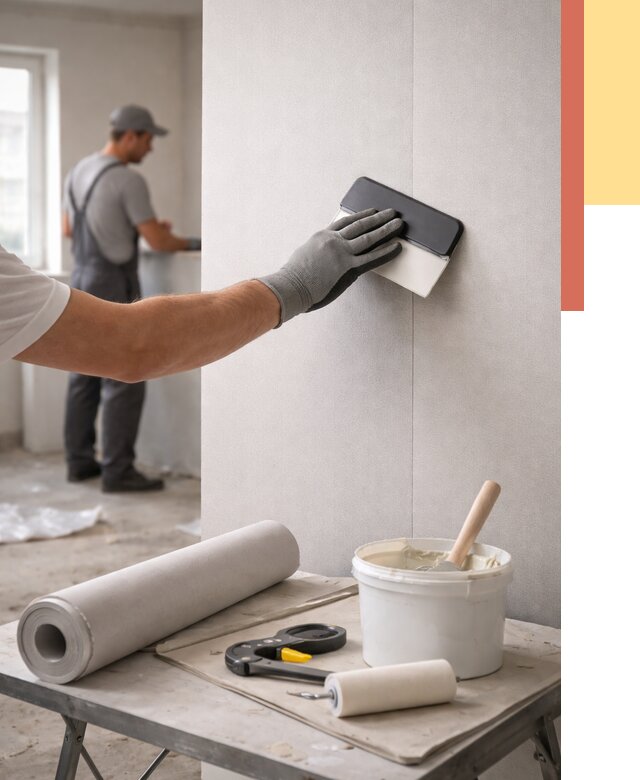 Поклейка обоев под покраску в таре от 3601 руб. за м2 | ОТДЕЛОЧНИК-Тар