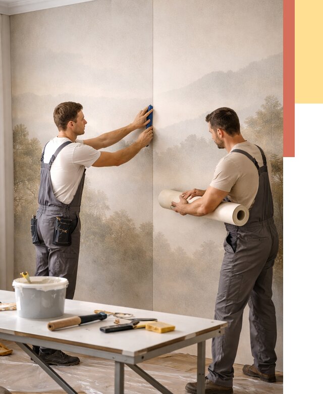 Поклейка фотообоев в таре от 8745 руб/м² — быстро и недорого | ОТДЕЛОЧНИК-Тар