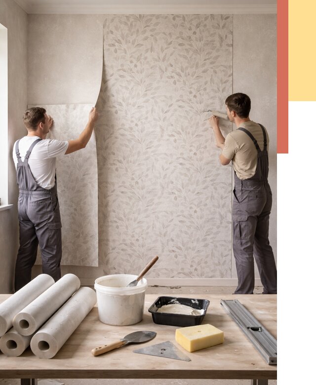 Поклейка обоев с подбором рисунка в таре от 3601 руб. | ОТДЕЛОЧНИК-Тар - быстро и недорого