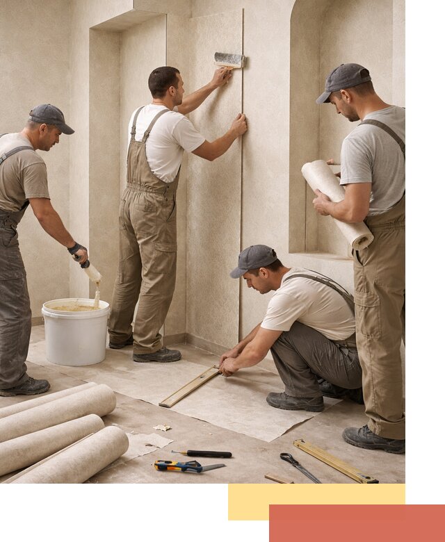 Поклейка обоев на сложные стены и неровные поверхности в таре