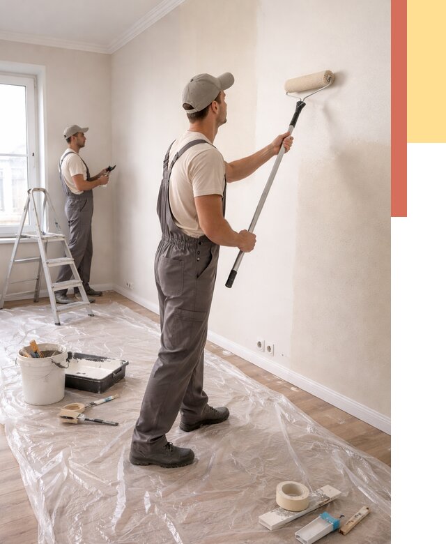 Покраска стен акриловой краской в таре от 3601 руб./м² — быстро и недорого | ОТДЕЛОЧНИК-Тар