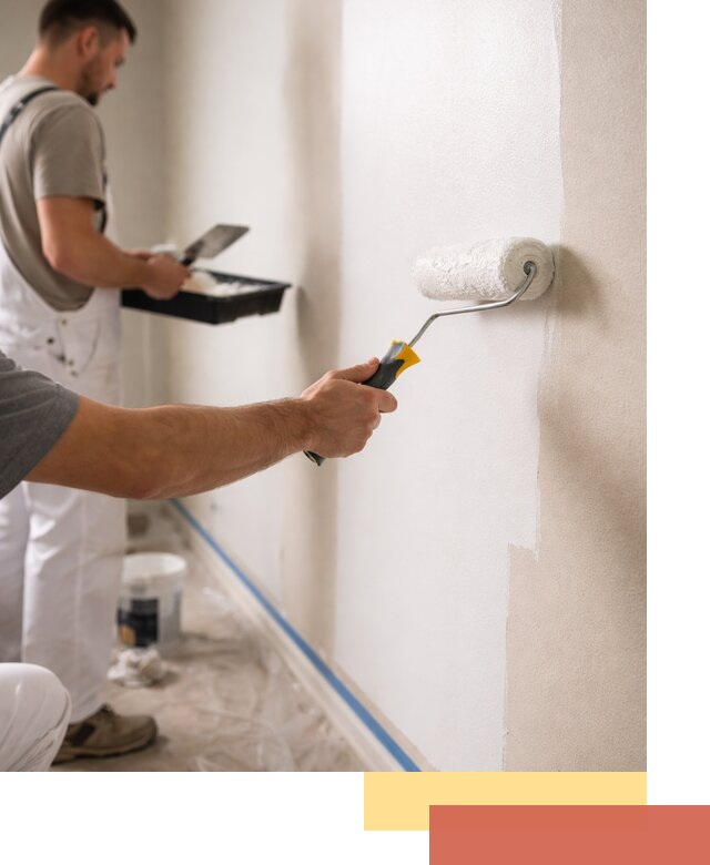 Покраска стен акриловой краской профессионально в таре