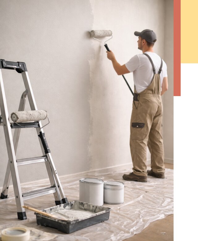 Покраска стен латексной краской в таре от 4630 руб. за м2 | ОТДЕЛОЧНИК-Тар