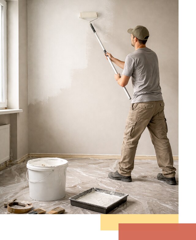 Покраска стен латексной краской в таре качественно и быстро