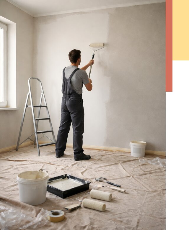 Покраска стен моющейся краской в таре от 360 руб./м² — быстро и недорого | ОТДЕЛОЧНИК-Тар