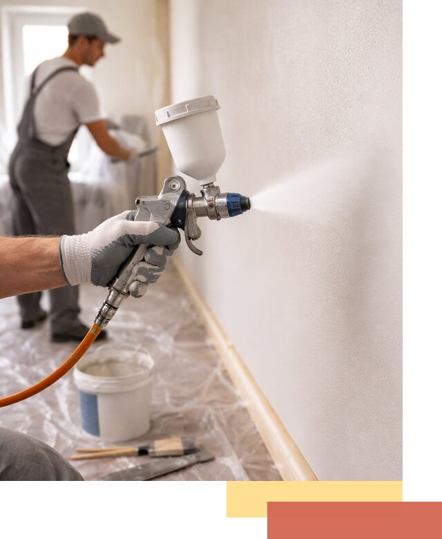 Покраска стен краскопультом в таре быстро и качественно