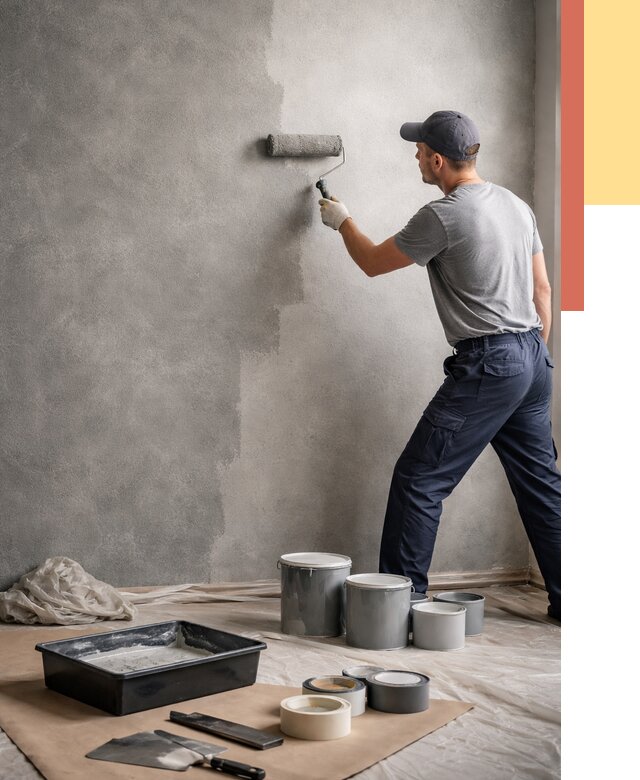 Покраска стен под бетон в таре от 669 руб. за м2 — быстро и недорого | ОТДЕЛОЧНИК-Тар