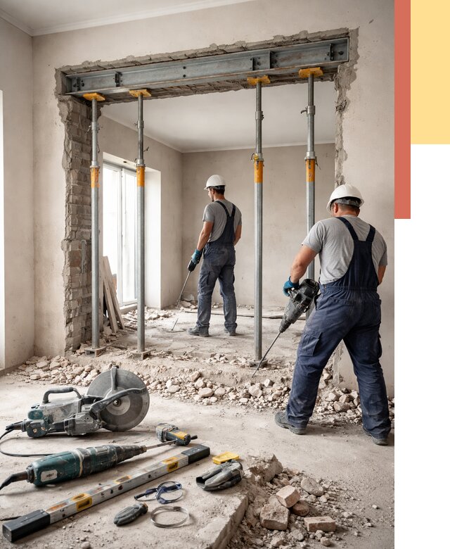 Прорезка проема в стене в таре от 4630 руб. — быстро и недорого | ОТДЕЛОЧНИК-Тар