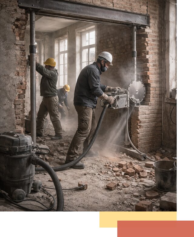 Прорезка проема в стене под дверной или оконный проем в таре