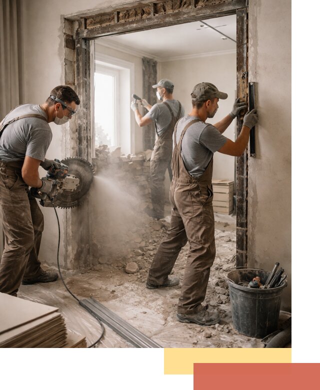 Расширение дверного проема под установку новой двери в таре