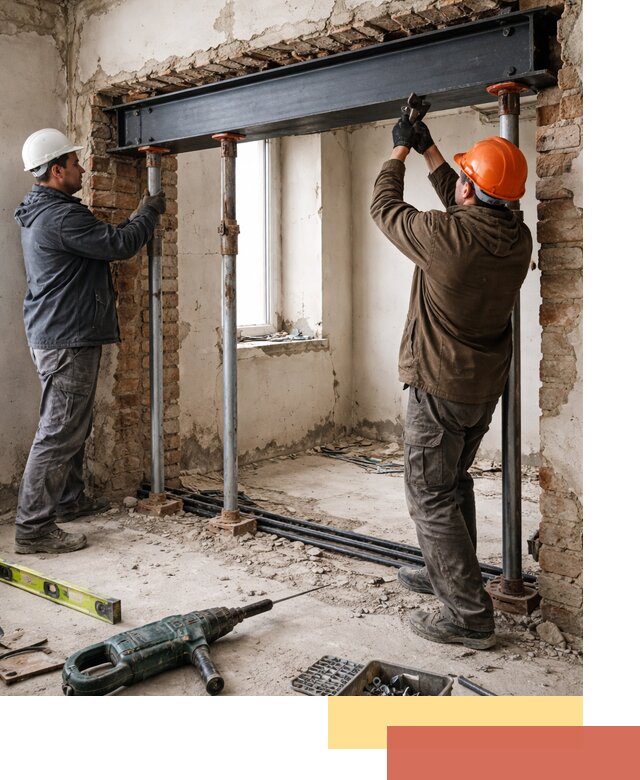 Усиление проема в стене в таре для расширения и безопасности