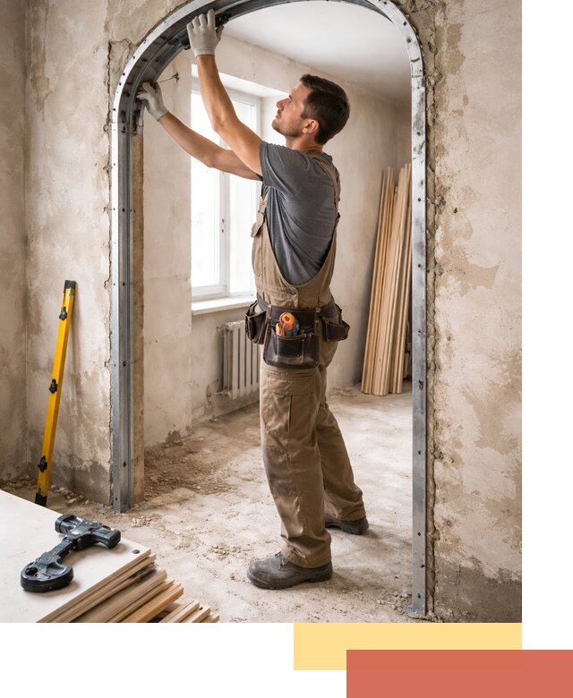 Устройство арочного проема в таре под ключ