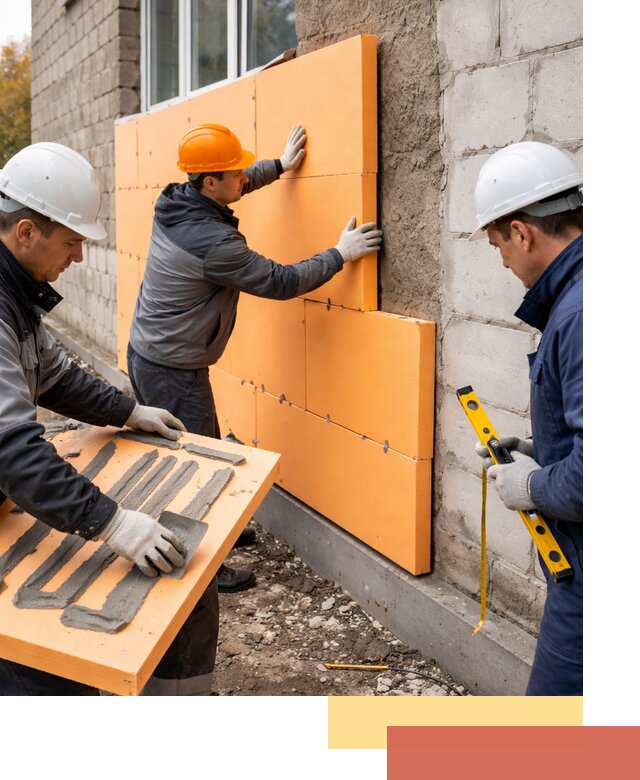 Утепление фасада пеноплексом под ключ в таре