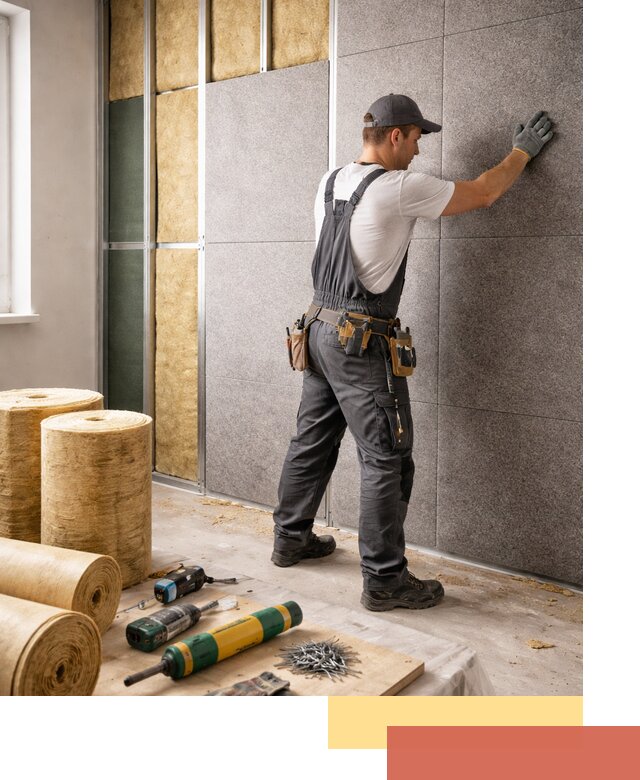 Профессиональная шумоизоляция стен в таре для квартиры и офиса