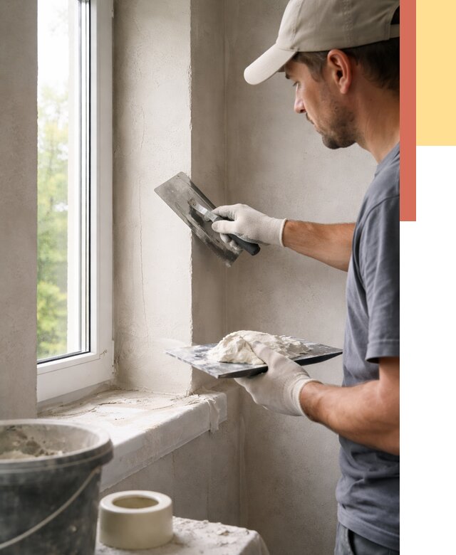 Штукатурка откосов в таре от 4630 руб/м² — услуги и выравнивание под ключ | ОТДЕЛОЧНИК-Тар