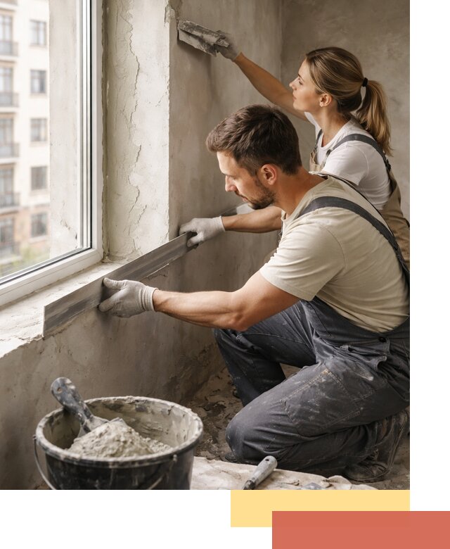 Штукатурка откосов дверей и окон профессионально в таре