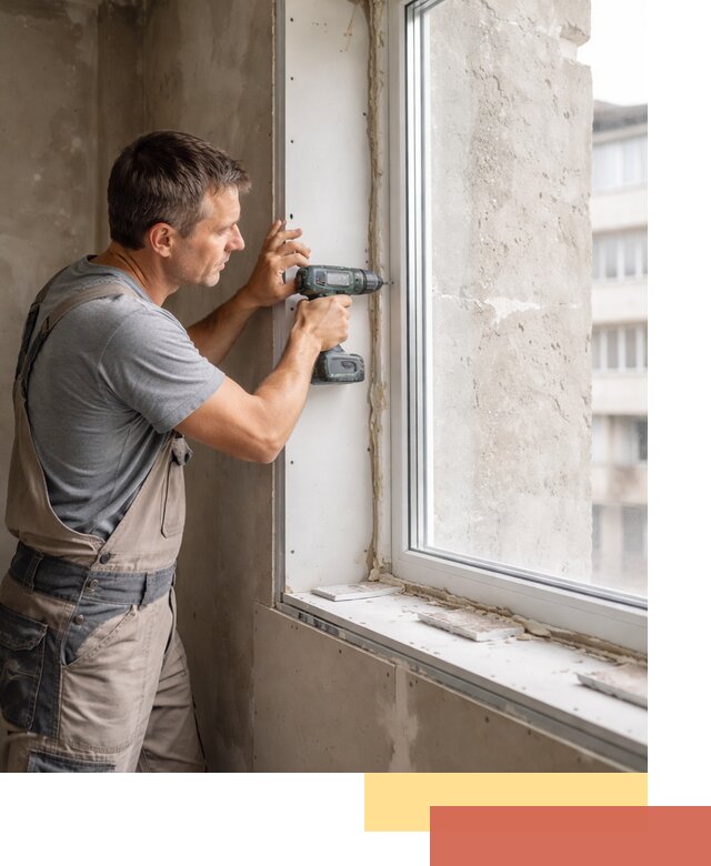 Монтаж гипсокартонных откосов в таре под ключ