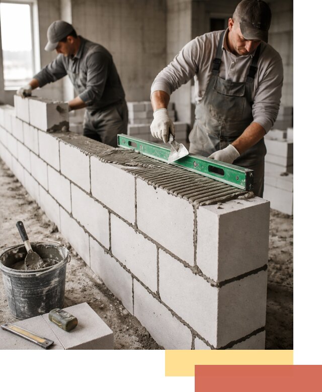 Кладка перегородок из газобетона в таре быстро и качественно