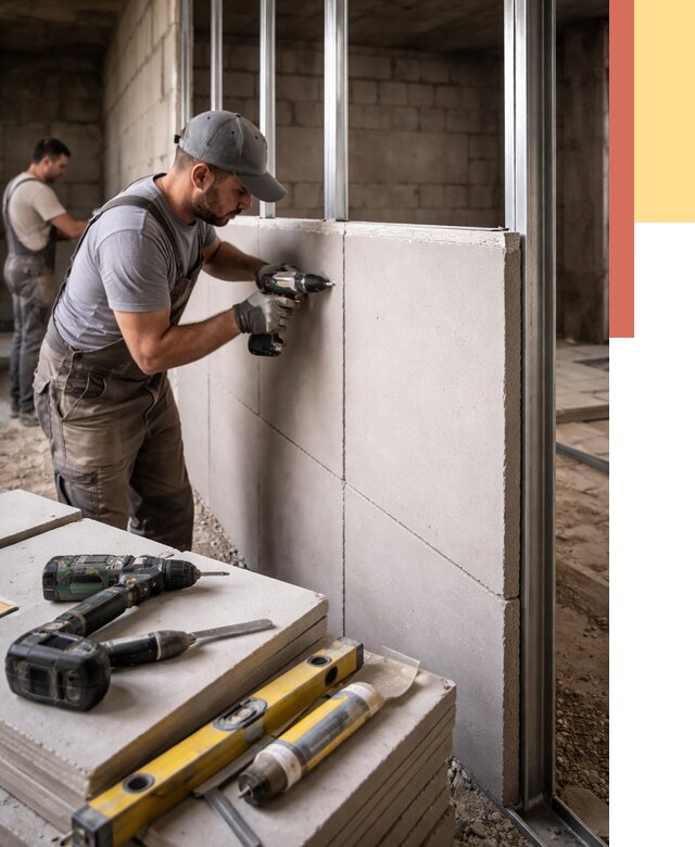 Кладка влагостойких перегородок ПГП в таре от 1235 руб. под ключ | ОТДЕЛОЧНИК-Тар