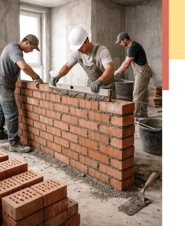 Кладка перегородок из кирпича в таре от 3601 руб. за м² | ОТДЕЛОЧНИК-Тар